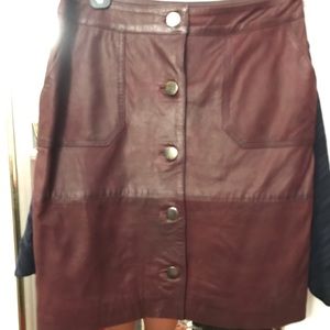 Leather skirt oxblood